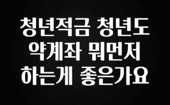 엄마아빠가 좋아하는 청년적금 청년도약계좌 뭐먼저 하는게 좋은가요 좋은 정보