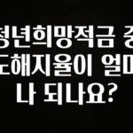 엄마아빠가 좋아하는 청년희망적금 중도해지율이 얼마나 되나요? 아주 좋은 정보입니다