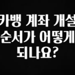 이제 뜸! 카뱅 계좌 개설 순서가 어떻게 되나요? 좋은 정보