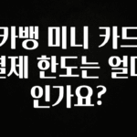 감사를 담은 카뱅 미니 카드 결제 한도는 얼마인가요? 전해드립니다