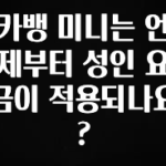 “후기” 꼭보세요 카뱅 미니는 언제부터 성인 요금이 적용되나요? 알려드릴게요