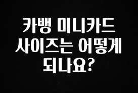 이번 선물은 꼭 카뱅 미니카드 사이즈는 어떻게 되나요? 알짜배기만 골라가세요