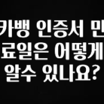 “꼭” 알려주세요 카뱅 인증서 만료일은 어떻게 알수 있나요? 최신정보
