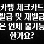 인기좋은 이유 카뱅 체크카드 발급 및 재발급은 언제 불가능 한가요? 핫한 정보입니다