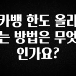 대박소식 카뱅 한도 올리는 방법은 무엇인가요? 좋은 정보