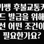 이번주 제일 많이찾은 카뱅 후불교통카드 발급을 위해선 어떤 조건이 필요한가요? 요약본만 확인해보세요