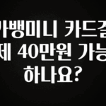 이달의 핫 카뱅미니 카드결제 40만원 가능 하나요? 확인해보세요