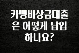 모두가 궁금했던 카뱅비상금대출은 어떻게 납입하나요? 1분이면 확인가능 합니다