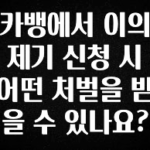 요즘 이게 유행 카뱅에서 이의제기 신청 시 어떤 처벌을 받을 수 있나요? 궁금하신가요?