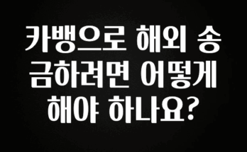 올해 이렇게 바뀌었다고? 카뱅으로 해외 송금하려면 어떻게 해야 하나요? 지금떳다