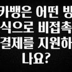 방금 전달받은 카뱅은 어떤 방식으로 비접촉 결제를 지원하나요? 소개합니다