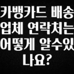 리뷰 좋은 카뱅카드 배송업체 연락처는 어떻게 알수있나요? 확인하시죠