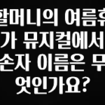 안보면 손해인 이유? 할머니의 여름휴가 뮤지컬에서 손자 이름은 무엇인가요? 소개합니다