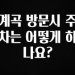 인기좋은 이유 계곡 방문시 주차는 어떻게 하나요? 확인 부탁드립니다
