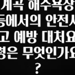 빠르게 확인 하세요! 계곡 해수욕장 등에서의 안전사고 예방 대처요령은 무엇인가요? 알려드릴게요