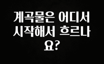 기다렸던 정보 계곡물은 어디서 시작해서 흐르나요? 뜨거운 관심 감사합니다