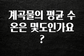 이거 “꼭” 기억하자 계곡물의 평균 수온은 몇도인가요? 궁금하신가요?