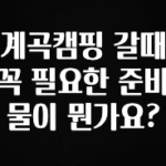 꿀팁이라고? 계곡캠핑 갈때 꼭 필요한 준비물이 뭔가요? 알려드립니다