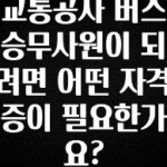 “이거”하나로 종.결 교통공사 버스 승무사원이 되려면 어떤 자격증이 필요한가요? 전해드립니다