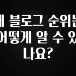올해 베스트 내 블로그 순위는 어떻게 알 수 있나요? 실사용 후기