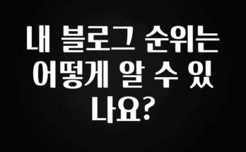 올해 베스트 내 블로그 순위는 어떻게 알 수 있나요? 실사용 후기