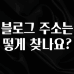 최다 검색한 내 블로그 주소는 어떻게 찾나요? 기억하세요