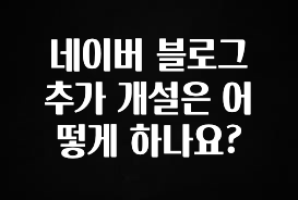 인플루언서가 공개한 네이버 블로그 추가 개설은 어떻게 하나요? 추천한 이유입니다