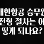 다 모아봄 대한항공 승무원 전형 절차는 어떻게 되나요? 뜨거운 관심 감사합니다