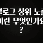 공감주의 블로그 상위 노출이란 무엇인가요? 지금떳다