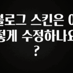 유튜브에서 난리난 정보 블로그 스킨은 어떻게 수정하나요? 알려드립니다