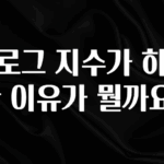 진심이 담긴 블로그 지수가 하락한 이유가 뭘까요? 확인해보세요