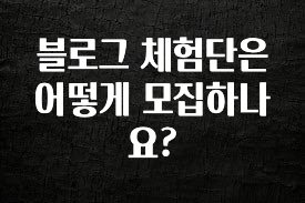 우리도 이렇게 하자 블로그 체험단은 어떻게 모집하나요? 뜨거운 관심 감사합니다