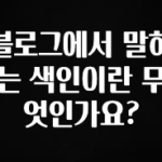 빠르게 확인 하세요! 블로그에서 말하는 색인이란 무엇인가요? 지금떳다