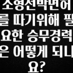 가성비 정보 소형선박면허를 따기위해 필요한 승무경력은 어떻게 되나요? 무조건 확인