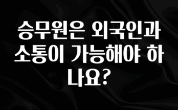 이렇게 달라졌다고? 승무원은 외국인과 소통이 가능해야 하나요? 핫한 정보입니다