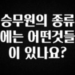 바로 확인가능한 승무원의 종류에는 어떤것들이 있나요? 소개합니다