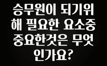 모두가 궁금해 했던 승무원이 되기위해 필요한 요소중 중요한것은 무엇인가요? 아주 좋은 정보입니다