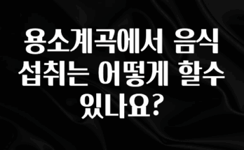 정성가득 선물 용소계곡에서 음식 섭취는 어떻게 할수 있나요? 지금 소개할게요