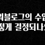 정성을 다하는 파워블로그의 수입은 어떻게 결정되나요? 관심이 뜨겁습니다