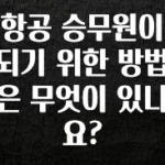 놓치지말고 항공 승무원이 되기 위한 방법은 무엇이 있나요? 무조건 확인