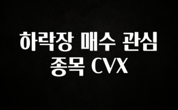 무료 배포Event 하락장 매수 관심 종목 CVX 실간 리뷰