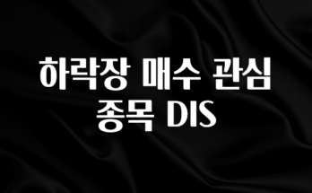 업뎃 정보 하락장 매수 관심 종목 DIS 리뷰 해보겠습니다