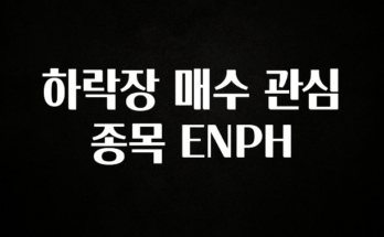 요즘 “다” 여기서 한대 하락장 매수 관심 종목 ENPH 관심이 뜨거운 이유 입니다