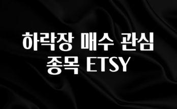 재구매율 1위 하락장 매수 관심 종목 ETSY 알려드릴게요