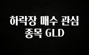 방금 전달받은 하락장 매수 관심 종목 GLD 확인 부탁드립니다
