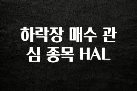 찰떡궁합 하락장 매수 관심 종목 HAL 추천한 이유입니다