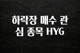 추가소식 하락장 매수 관심 종목 HYG 바로 소개합니다.