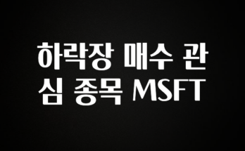 “후기” 꼭보세요 하락장 매수 관심 종목 MSFT 리뷰가 많습니다
