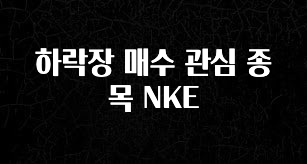 리뷰 좋은 하락장 매수 관심 종목 NKE 핫한 정보입니다